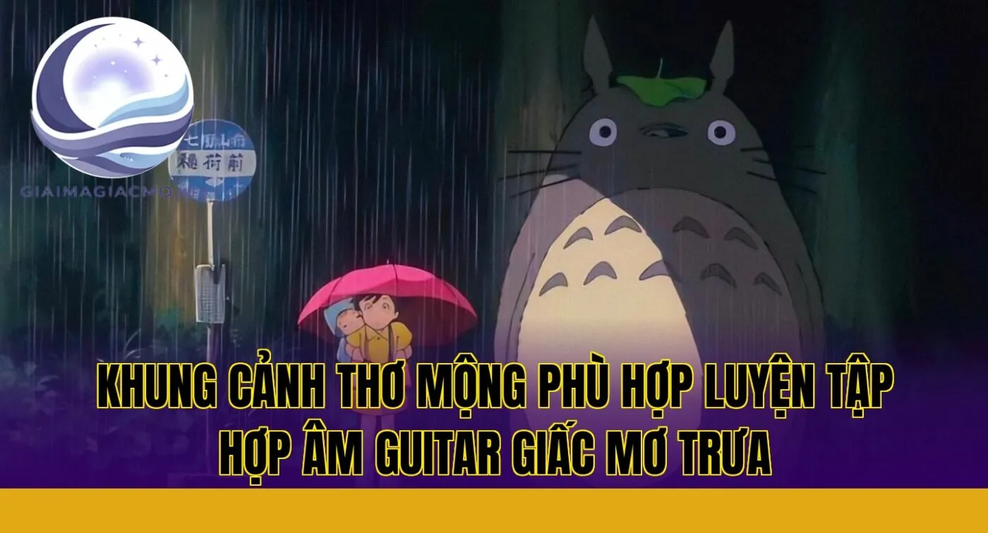 khung cảnh thơ mộng phù hợp luyện tập hợp âm guitar giấc mơ trưa