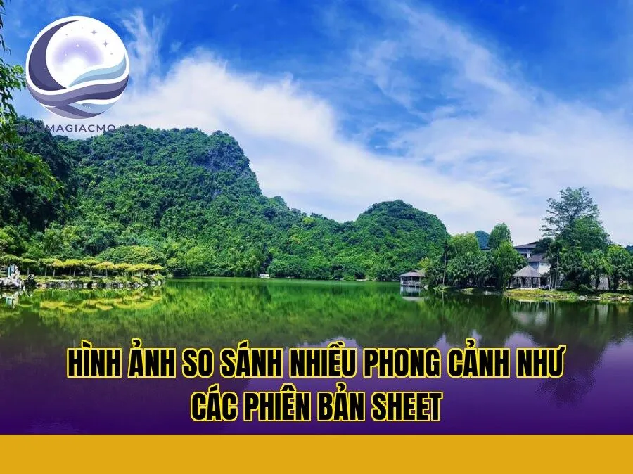 hình ảnh so sánh nhiều phong cảnh như các phiên bản sheet
