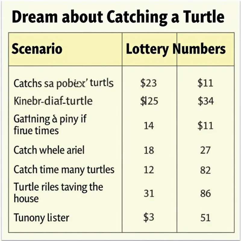 Bảng số đề cho giấc mơ thấy bắt được rùa