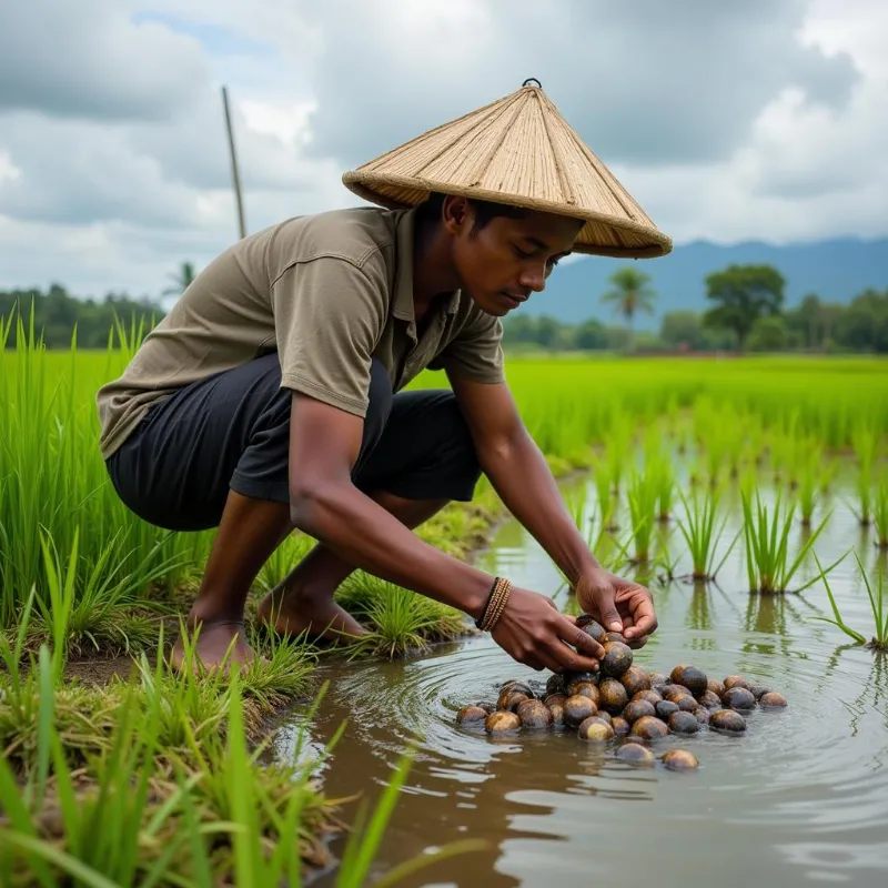 Giấc mơ thấy bắt ốc bươu