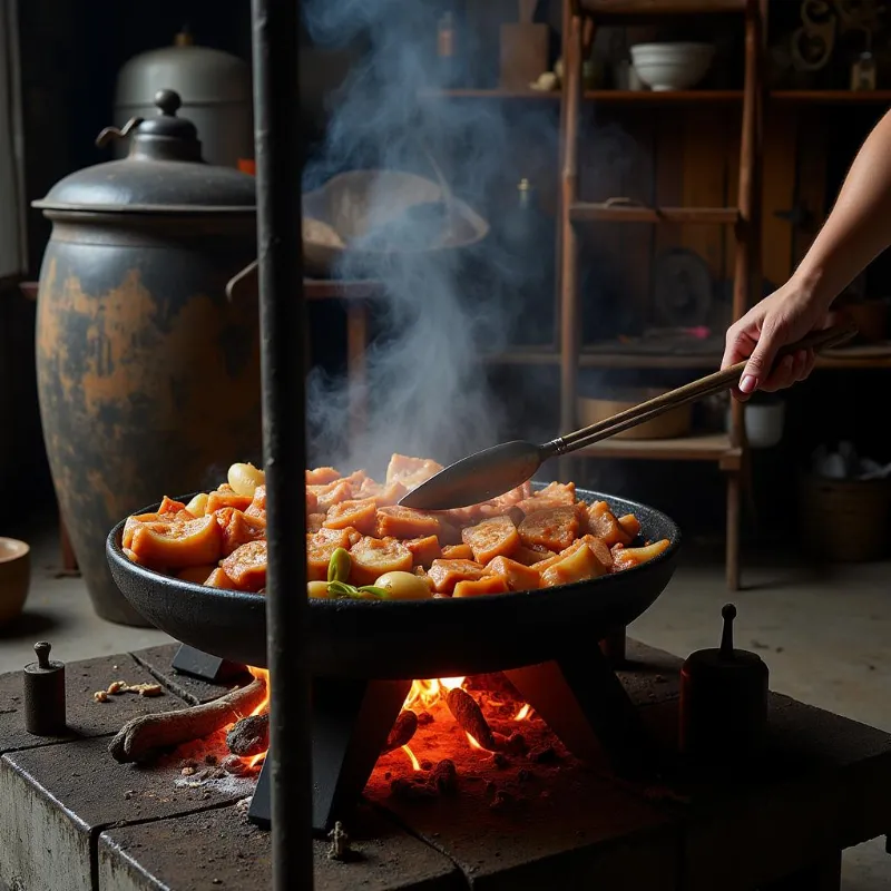 Nấu ăn trên bếp lửa